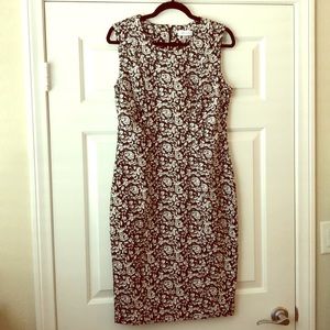 Rose Jacquard fitted sheath dress